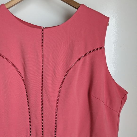 Adelyn Rae 2X Pink Coral Fit & Flare Summer Dress Plus Size - Picture 3 of 14